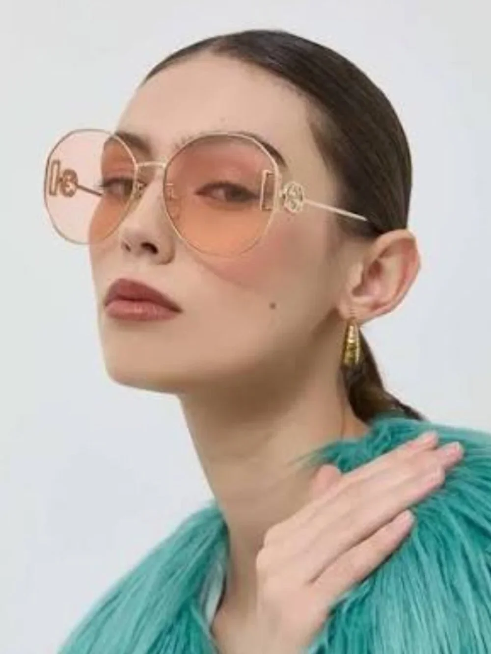 NEW GUCCI OVAL SUNGLASSES GUCCI GG1206SA 004 GOLD PINK EYEWEAR